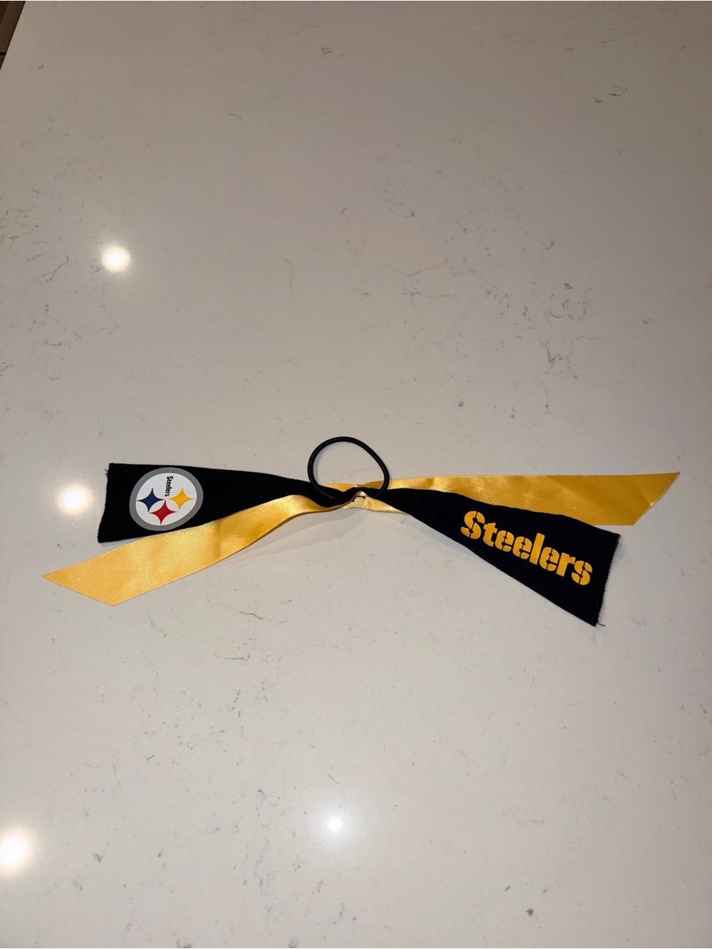Steelers Black & Gold Ribbon Hair Tie